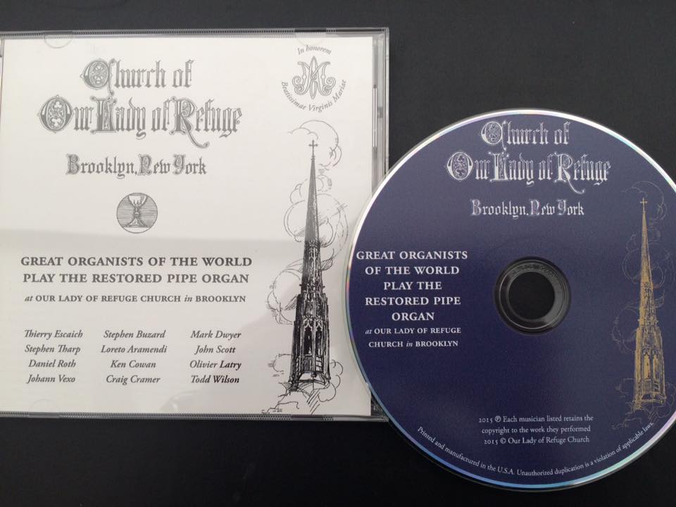 CD para agradecer a los benefactores de la restauración del órgano - Brooklyn - NYC