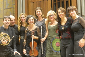 The musicians. Loreto Aramendi, Eva Ugalde, Olatz Eguiburu, Inma Aramburo, Suzanna Guterl, Jon Lizaso, Iker Telleria