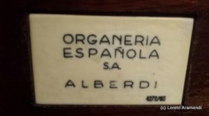 Firma - Órgano OESA - Alberdi - Iglesia de San Francisco de Padua - Bilbao