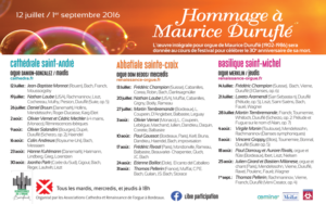Affiche du festival d'orgue - Bordeaux 2016