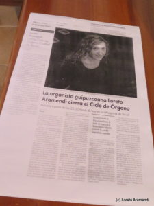 Articulo de prensa sobre Loreto Aramendi
