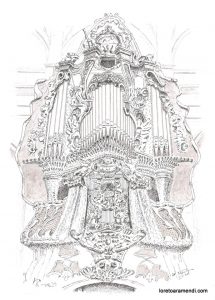 Dibujo del Organo de Sant Andreu de Santanyí -