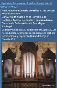 Concierto de órgano - Gáldar - Gran Canaria