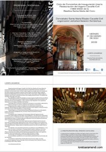 Concierto de inauguración del órgano Cavaillé-Coll - Basílica Santa María del Coro