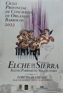 Concierto de órgano – parroquia Santa Quiteria Elche de la Sierra