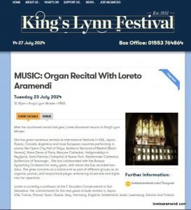 Organ Concert – Kings Lynn Church – Minster – England