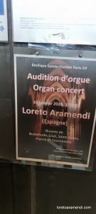 Concierto de órgano - Basílica Ste Clotide - Paris - Enero 2026